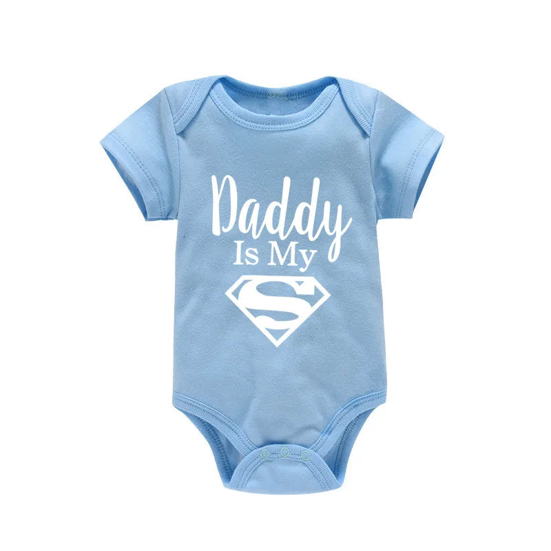 Newborn Romper- Daddy Is My Hero Print