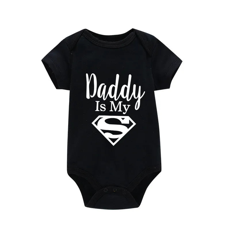Newborn Romper- Daddy Is My Hero Print