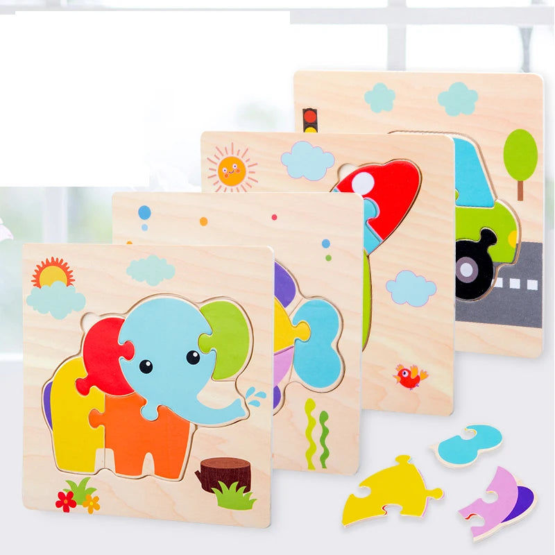 Learning Jigsaw ANIMAL SHAPE Puzzles For Children