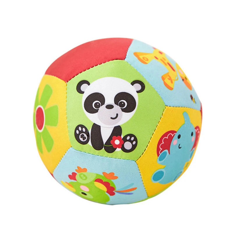 Soft Cloth Rattle Ball Stuffed Baby Play Ball with Bell Cartoon Animals Interactive Toys Educational Toys
