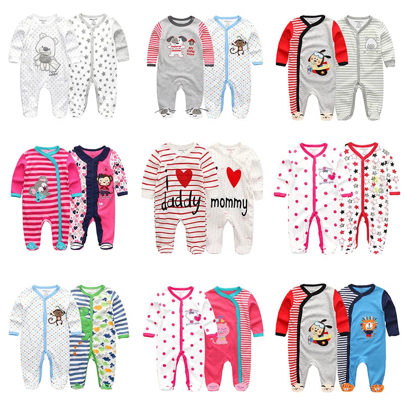 Newborn 100% Cotton Pajamas With COLORFUL Design