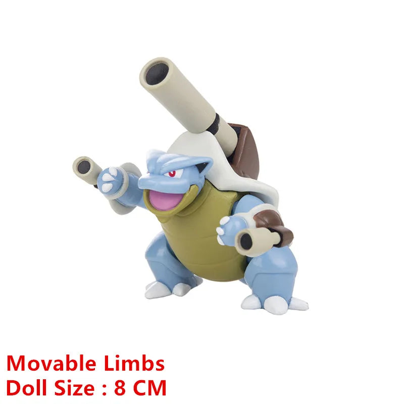 Pokemon Cartoons Movie Anime Figure 4-13Cm Pikachu Mewtwo Charmander Blastoise Gurado Pet Action Model Toy Gifts