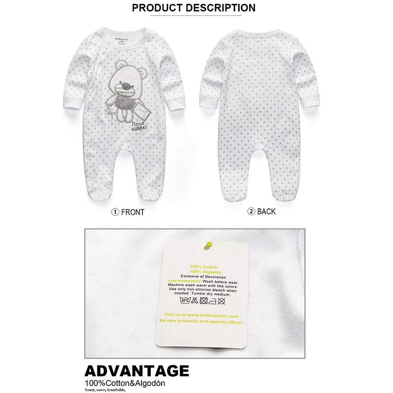 Newborn 100% Cotton Pajamas With COLORFUL Design