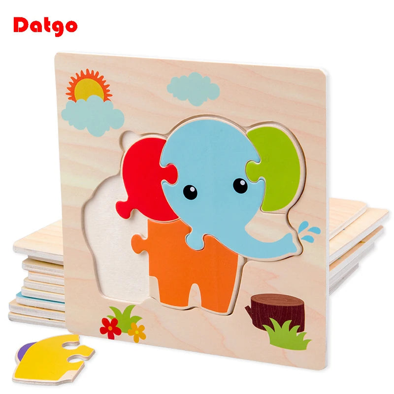 Learning Jigsaw ANIMAL SHAPE Puzzles For Children