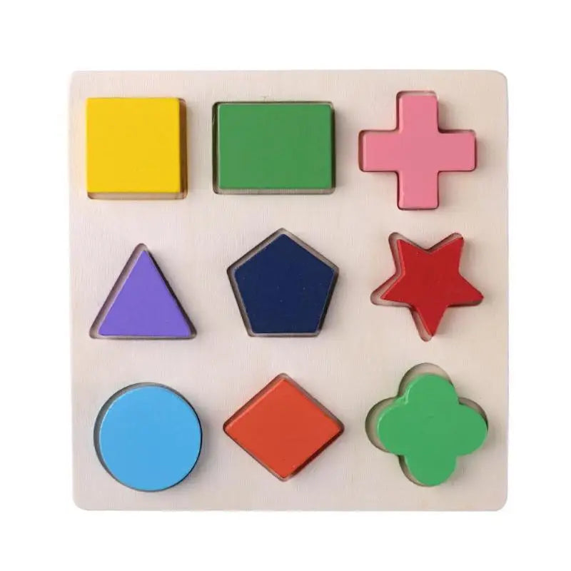 Wooden Geometric Shapes Montessori Sorting Puzzles