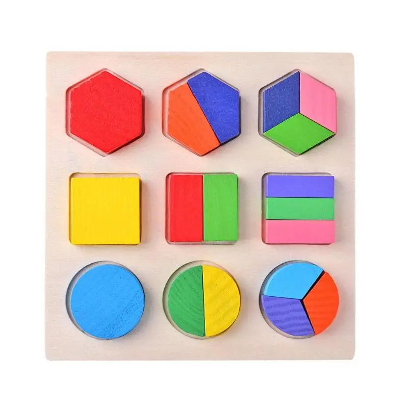 Wooden Geometric Shapes Montessori Sorting Puzzles