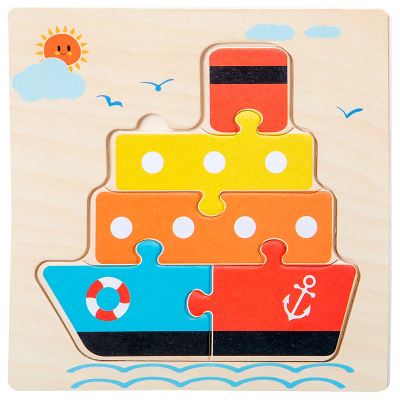 Learning Jigsaw ANIMAL SHAPE Puzzles For Children