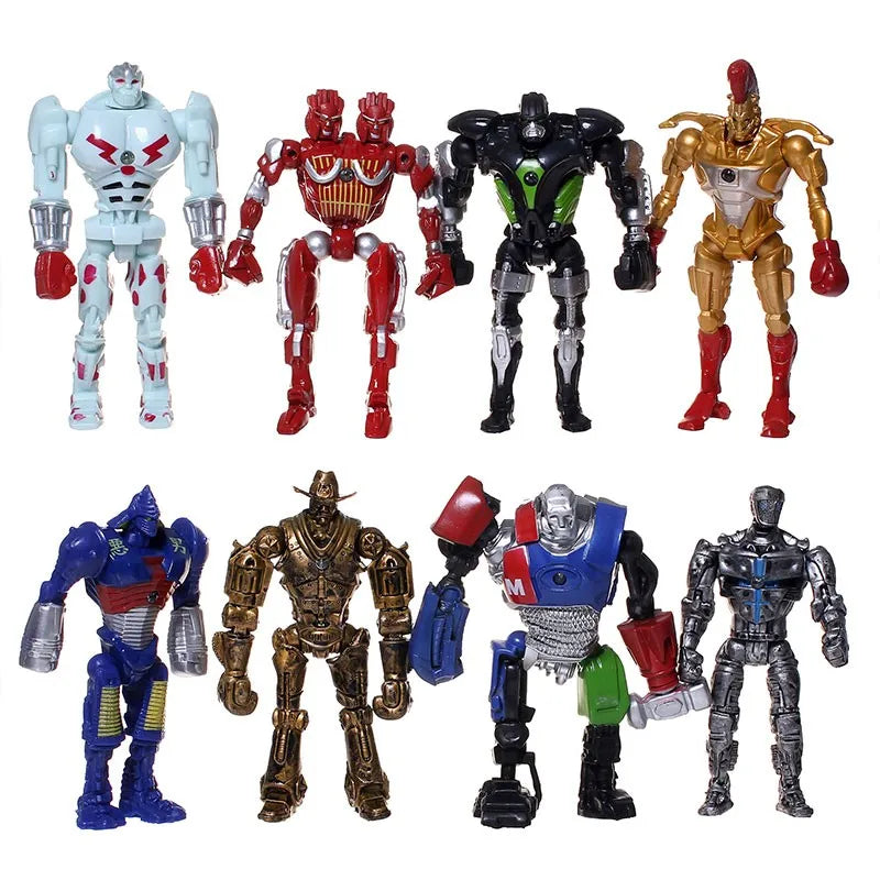 Movie Twin Cities set of 8pcs anime figures 5 inch Real Steel Toys ZEUS Atom Midas Non JAKKS Action Figure Robot gift Model