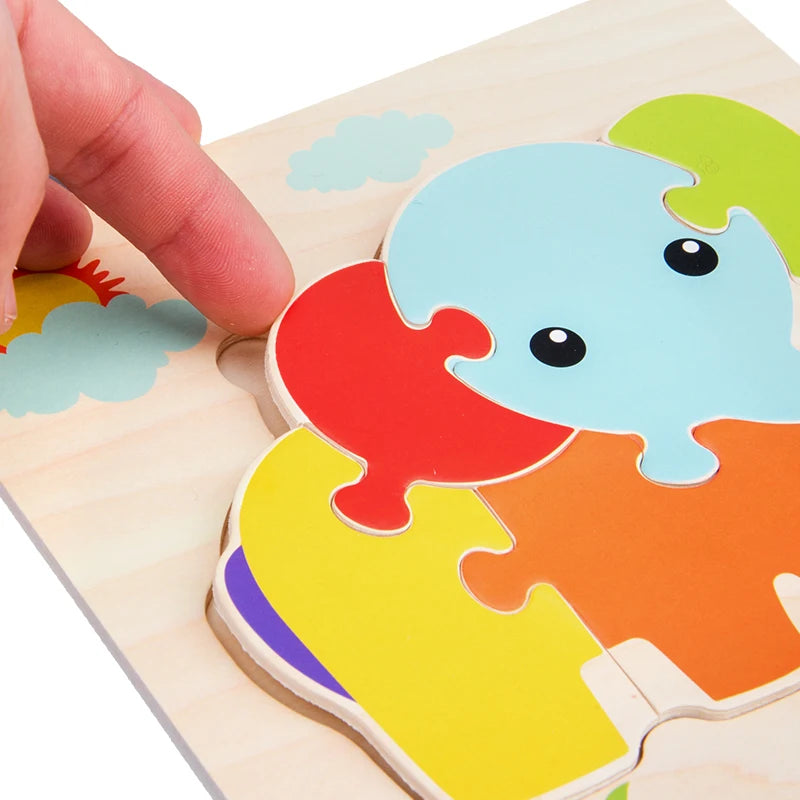 Learning Jigsaw ANIMAL SHAPE Puzzles For Children