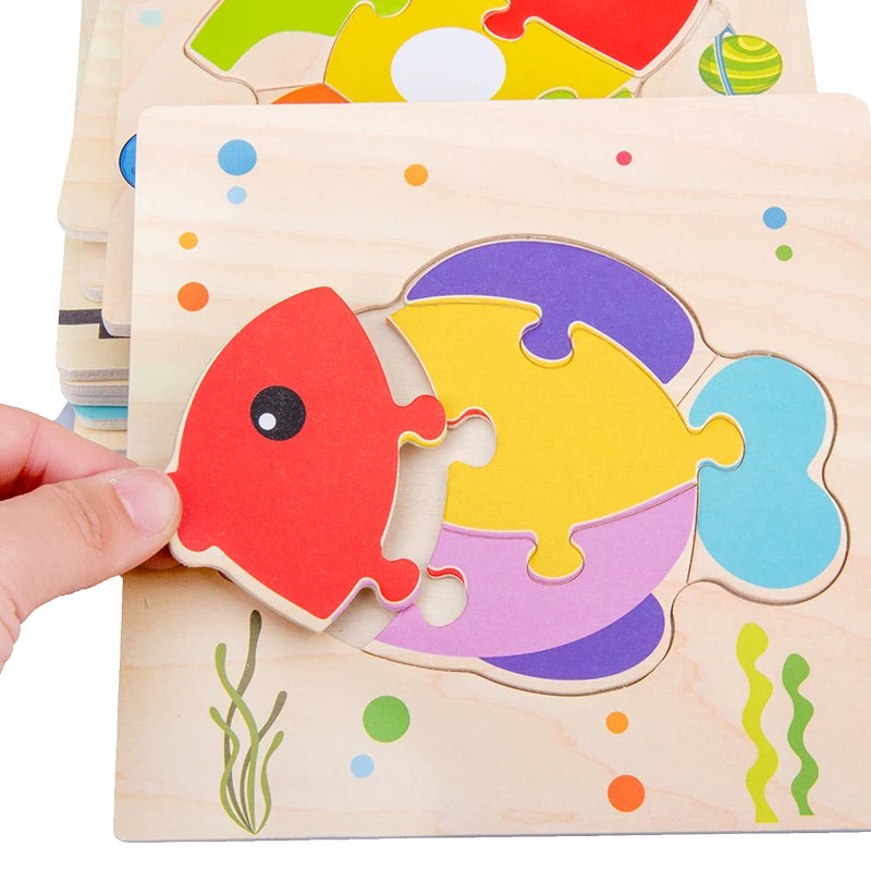 Learning Jigsaw ANIMAL SHAPE Puzzles For Children