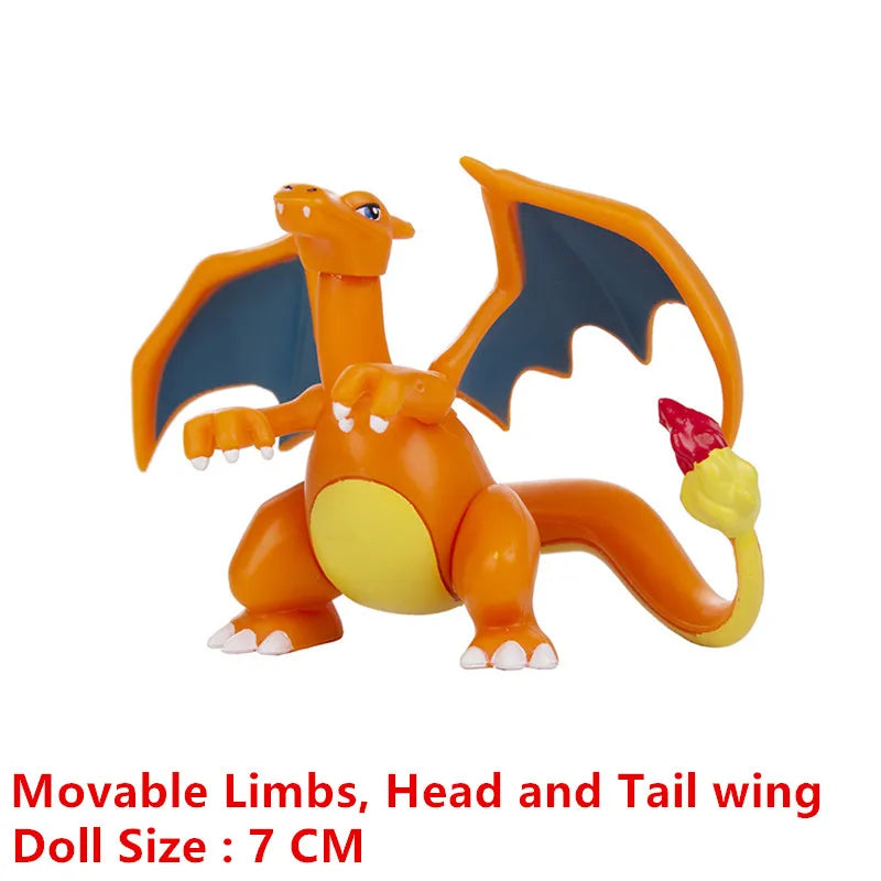 Pokemon Cartoons Movie Anime Figure 4-13Cm Pikachu Mewtwo Charmander Blastoise Gurado Pet Action Model Toy Gifts