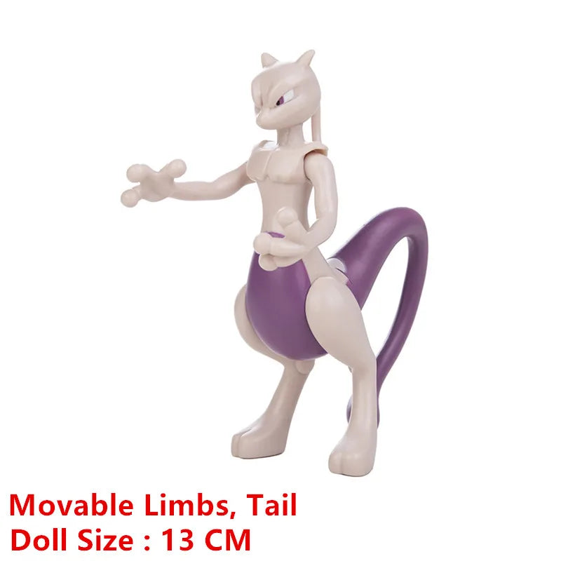 Pokemon Cartoons Movie Anime Figure 4-13Cm Pikachu Mewtwo Charmander Blastoise Gurado Pet Action Model Toy Gifts