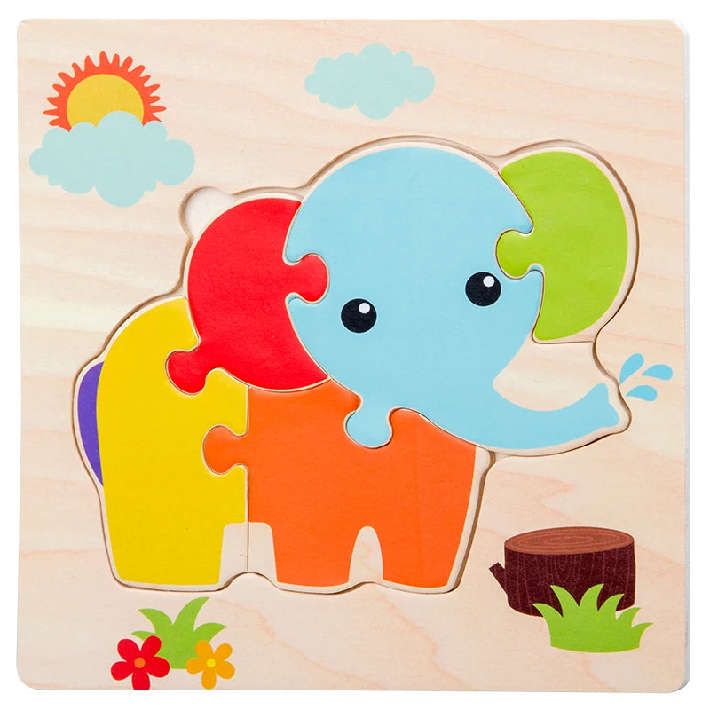 Learning Jigsaw ANIMAL SHAPE Puzzles For Children