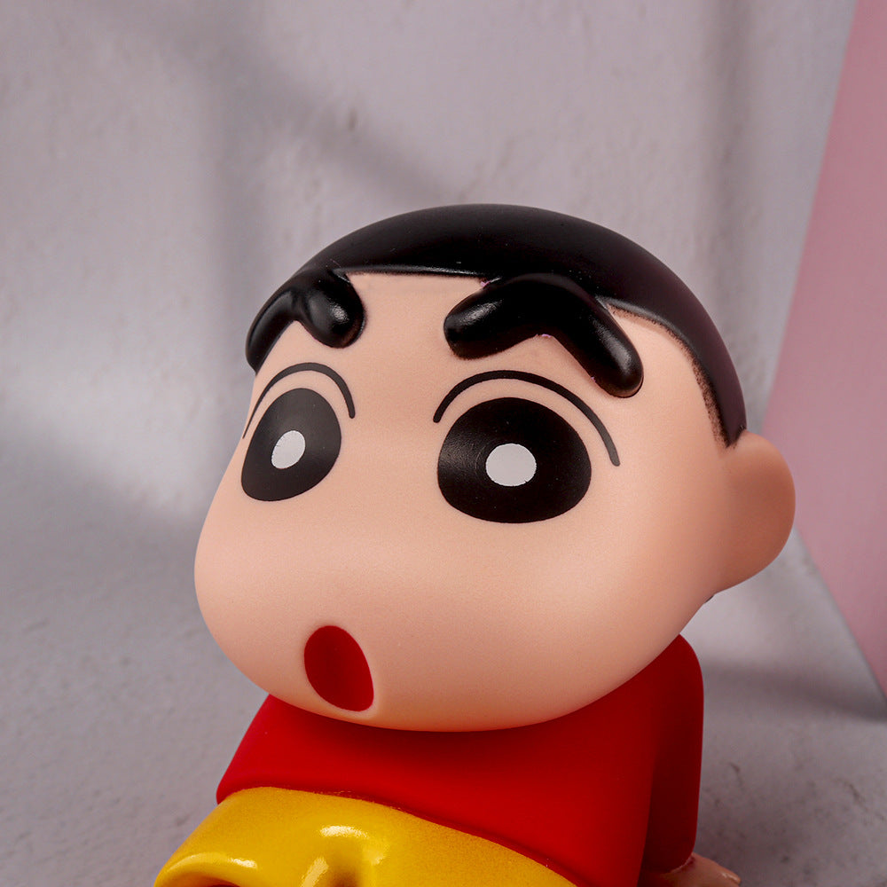 Crayon Shin-Chan Phone Holder Kawaii Anime Desktop Ornaments Cartoon Watching TV Phone Support Cute Doll Decorations toy Gifts