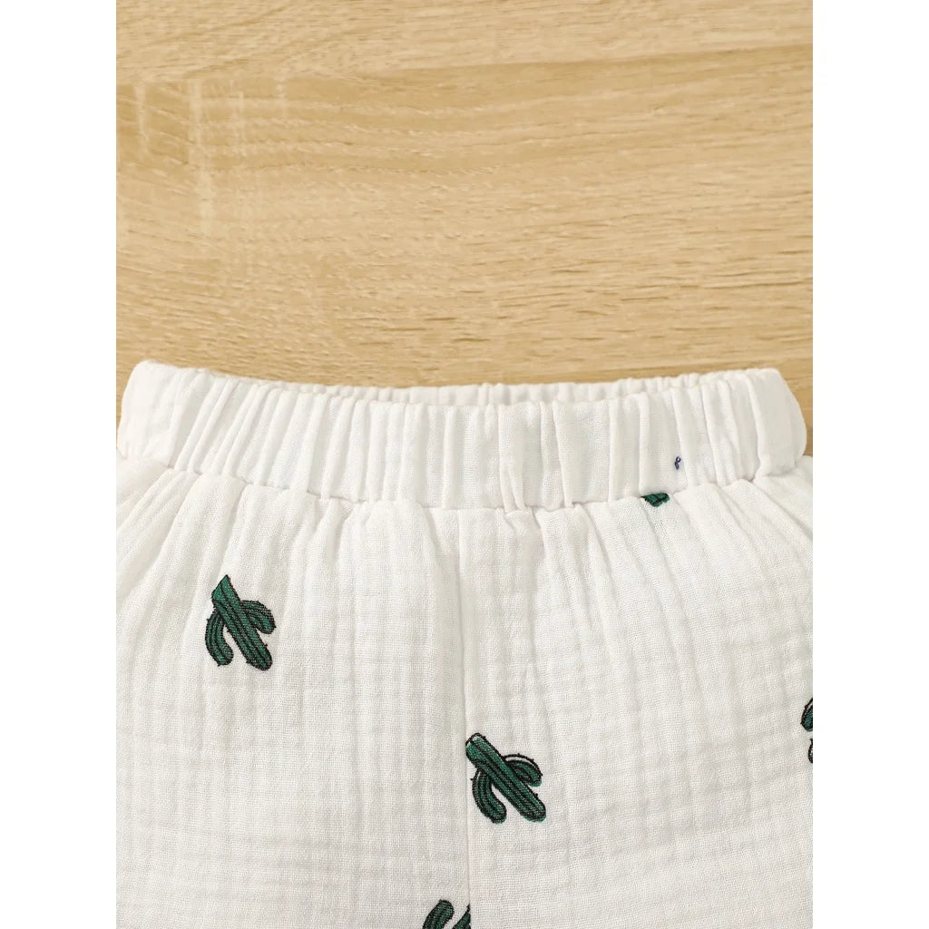 Baby Boy Short Sleeves Print T-shirt + Shorts Summer FALL Casual Outfit