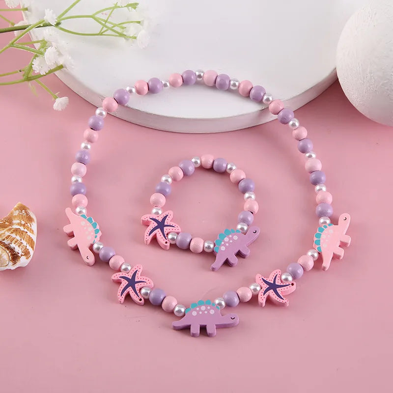 2pcs/Set Clay Beads Necklace Bracelet
