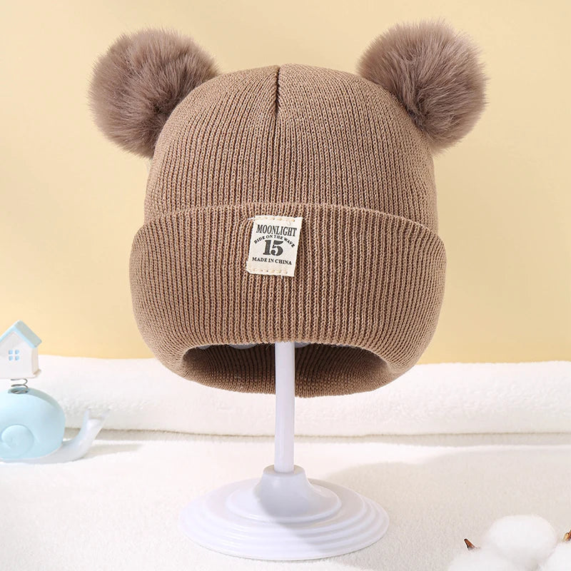 Warm Knitted Hats With EAR Pom