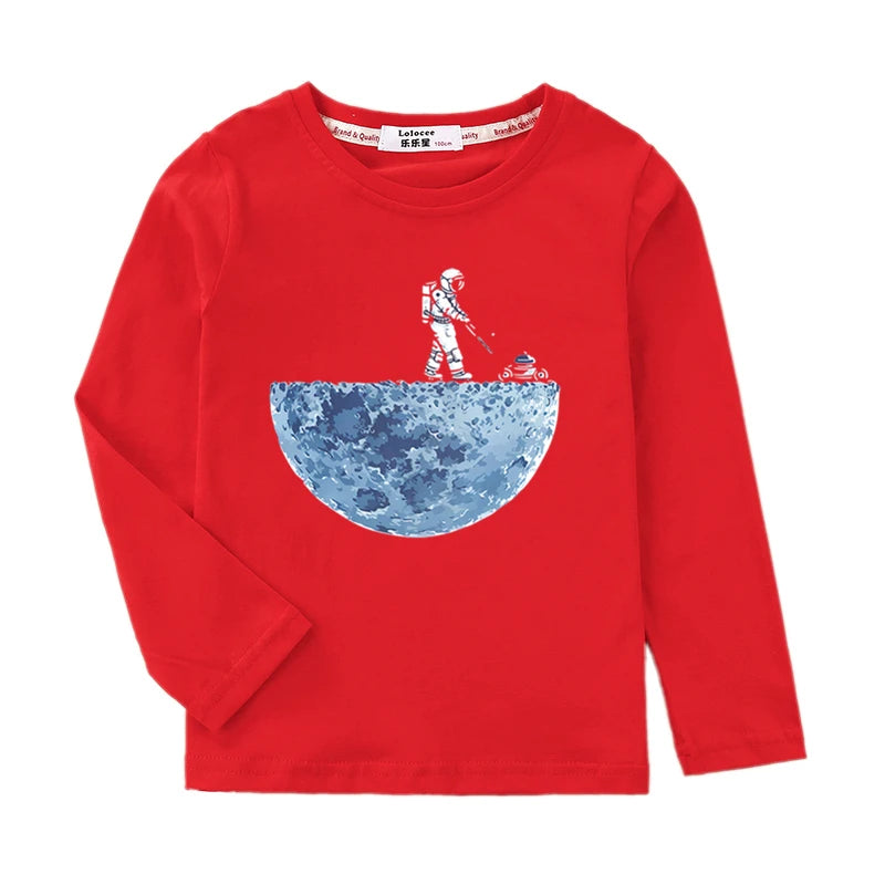 SPACE Themed Boys Long Sleeved Astronaut T-shirt