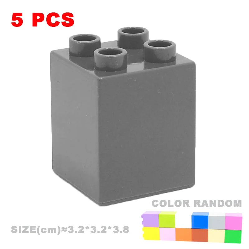 Big Building Blocks Compatible With Duploes Base Bricks Thick Thin Square Assemble Children's DIY Educational Creative Toys