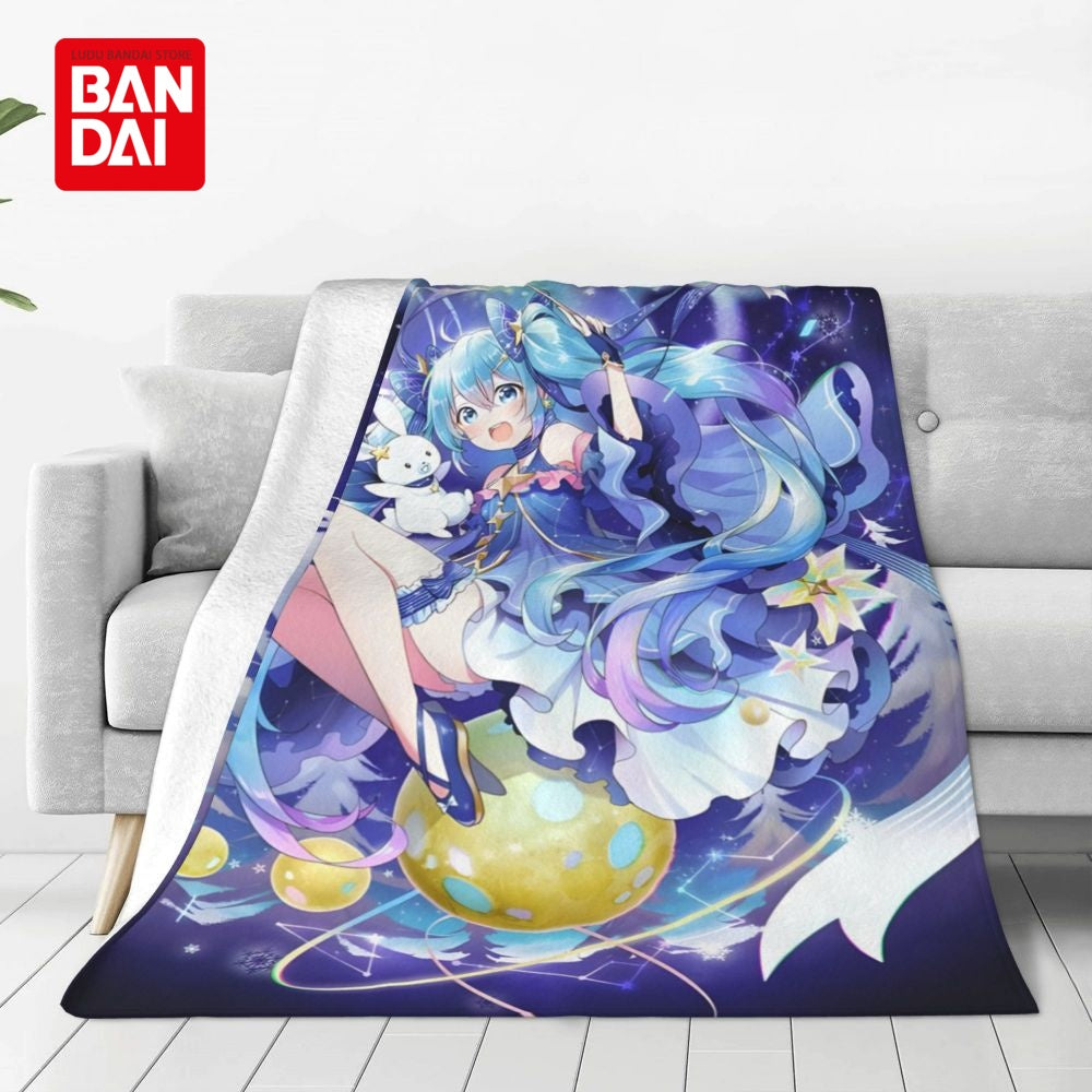 Bandai Hatsune Miku Throw Blanket on Bed Sofa Air Condition Sleeping Cover Bedding Throws Bedsheet For Kids