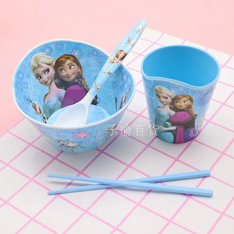 FROZEN MOVIE Elsa Anna Olaf cartoon children's bowl and spoon set personalized creative animation movie anti-fall tableware wholesale