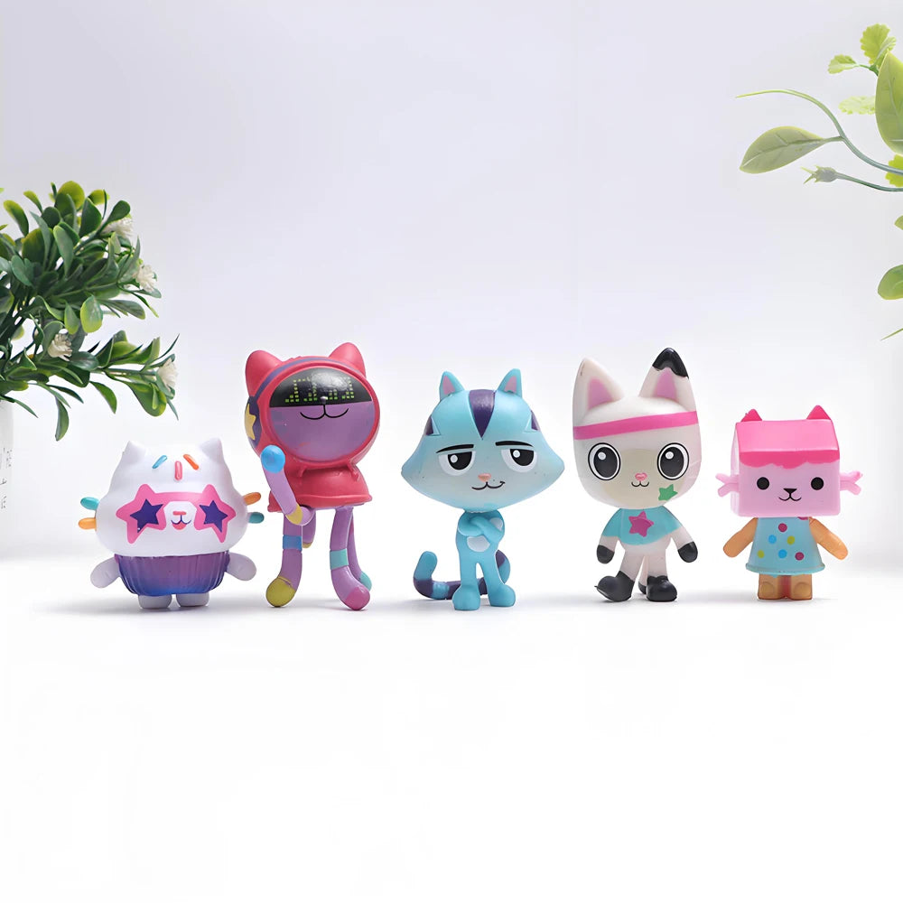 Gabby Dollhouse 13pcs Anime Figure Toy Smiling Car Cat Hug Gaby Girl Dolls Mercat Cartoon Action Figure Kids Xmas Birthday Gifts