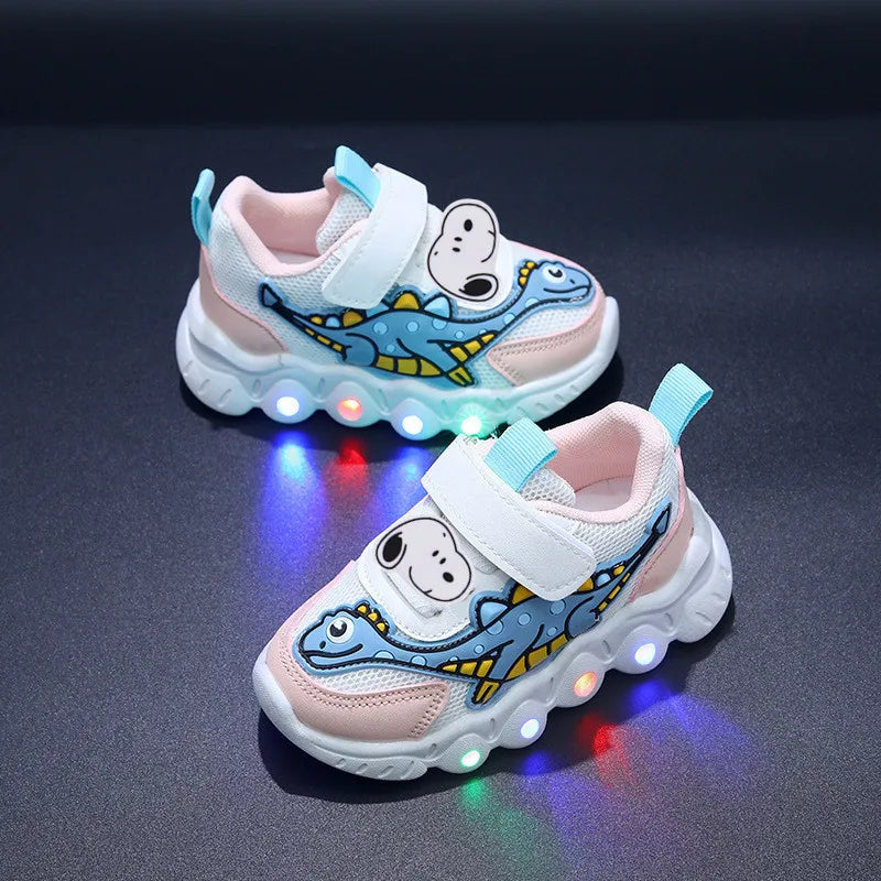 Dinosaur Snoopy Lighted Children Casual Shoes