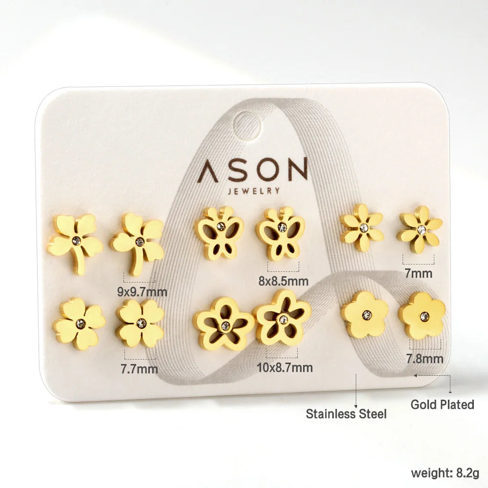 6 Pairs Of Fashion Earrings Set For Girls