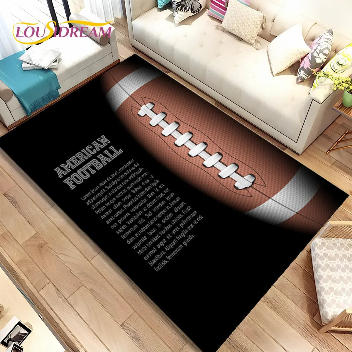 NFL American Football Field Area Rug,Carpet Rug for Living Room Bedroom Sofa Doormat Decoration,kids Play Non-slip Floor Mat