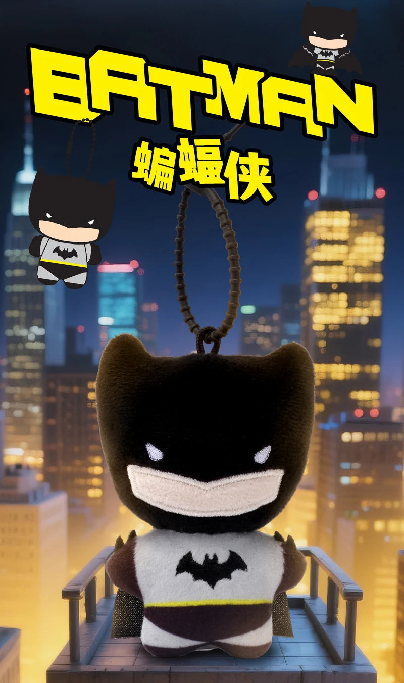 DC Movies HEROS 9cm Superman Batman Harley Quinn Plush Toy Soft Keychain Creative Cartoon Gift for Christmas Halloween