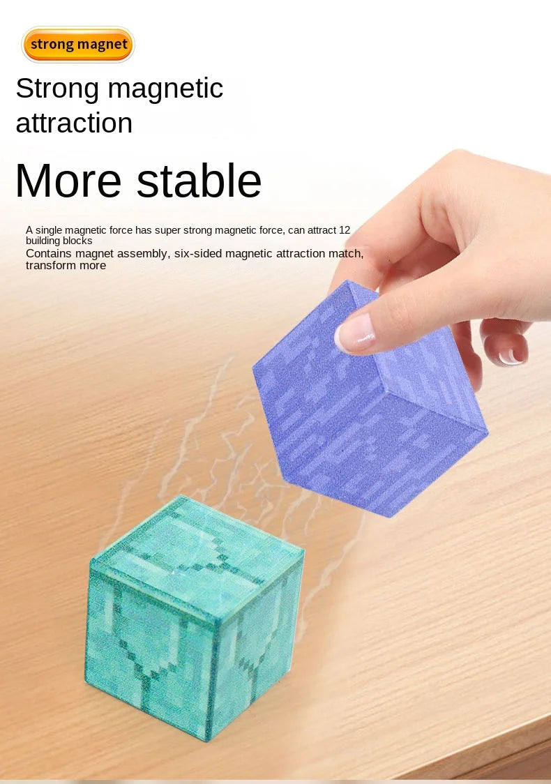 Magnetic Blocks to Build , Magnet World Set for Boys Girls, Sensory Construction Toys for Toddlers Christmas Gifts