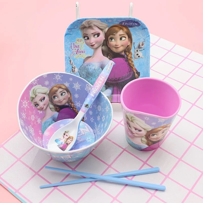 FROZEN MOVIE Elsa Anna Olaf cartoon children's bowl and spoon set personalized creative animation movie anti-fall tableware wholesale
