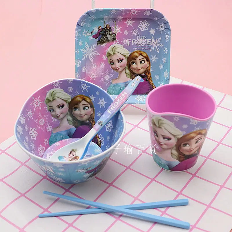 FROZEN MOVIE Elsa Anna Olaf cartoon children's bowl and spoon set personalized creative animation movie anti-fall tableware wholesale