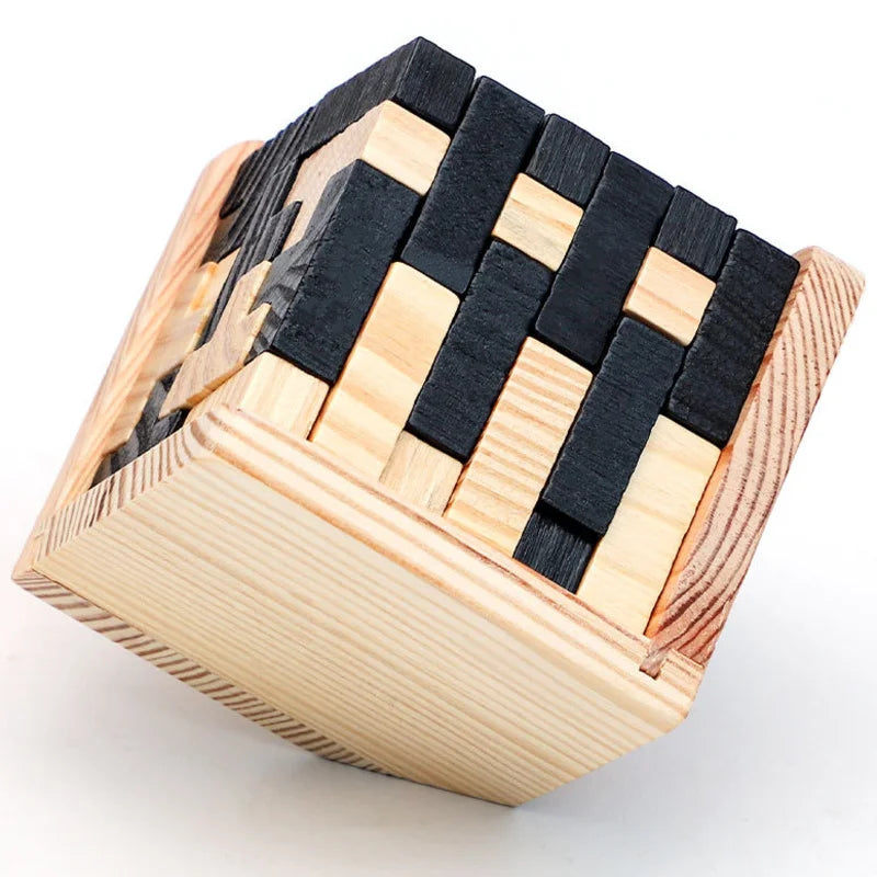 3D Cube Puzzle Interlocking Creative Educational Wooden Toy