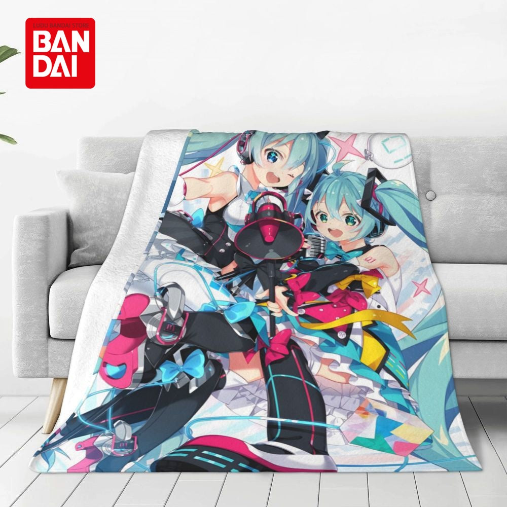 Bandai Hatsune Miku Throw Blanket on Bed Sofa Air Condition Sleeping Cover Bedding Throws Bedsheet For Kids