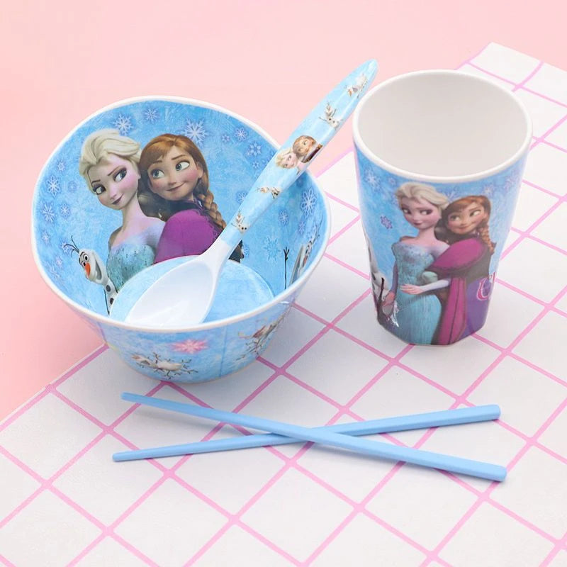 FROZEN MOVIE Elsa Anna Olaf cartoon children's bowl and spoon set personalized creative animation movie anti-fall tableware wholesale