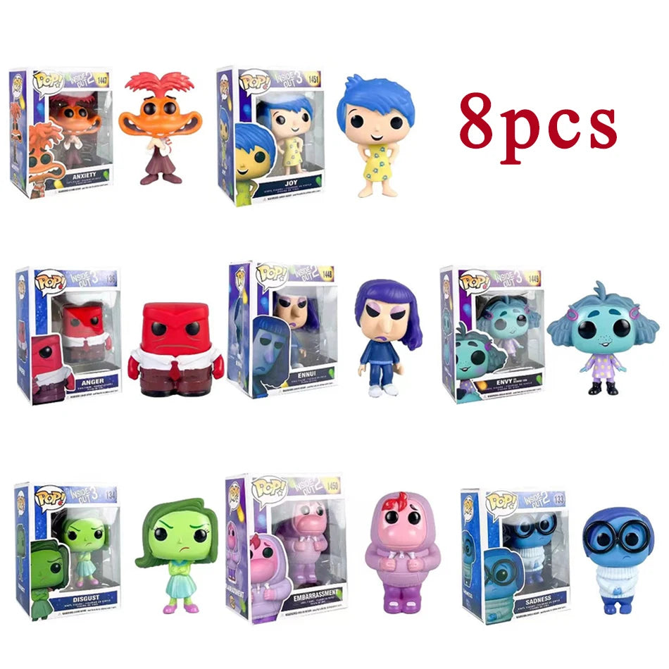 anime INSIDE OUT 2 pop figure 10cm action toys cartoon movie joy anxiety anger sadness disgust fear model statuettes pvc doll