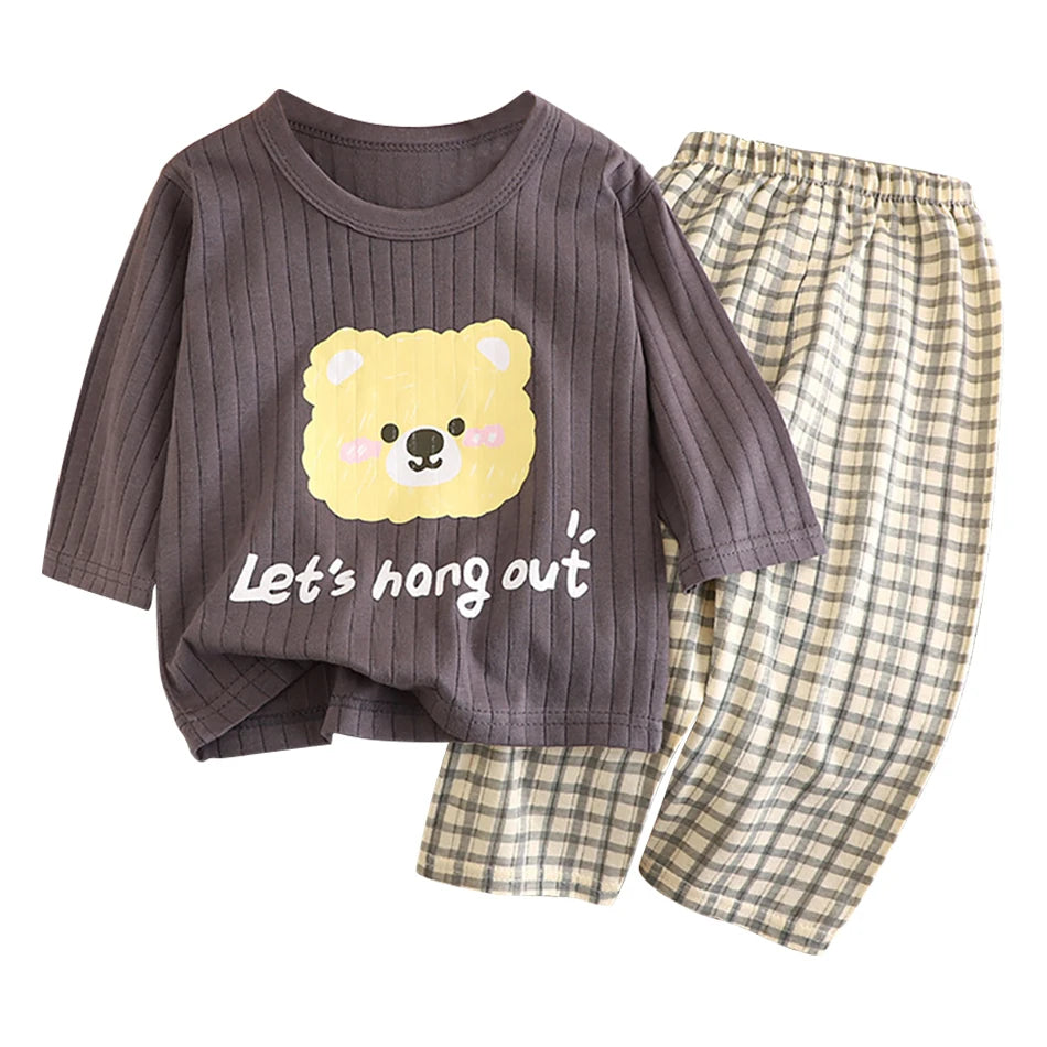 Kid's Long Sleeve Cotton Pajamas Set
