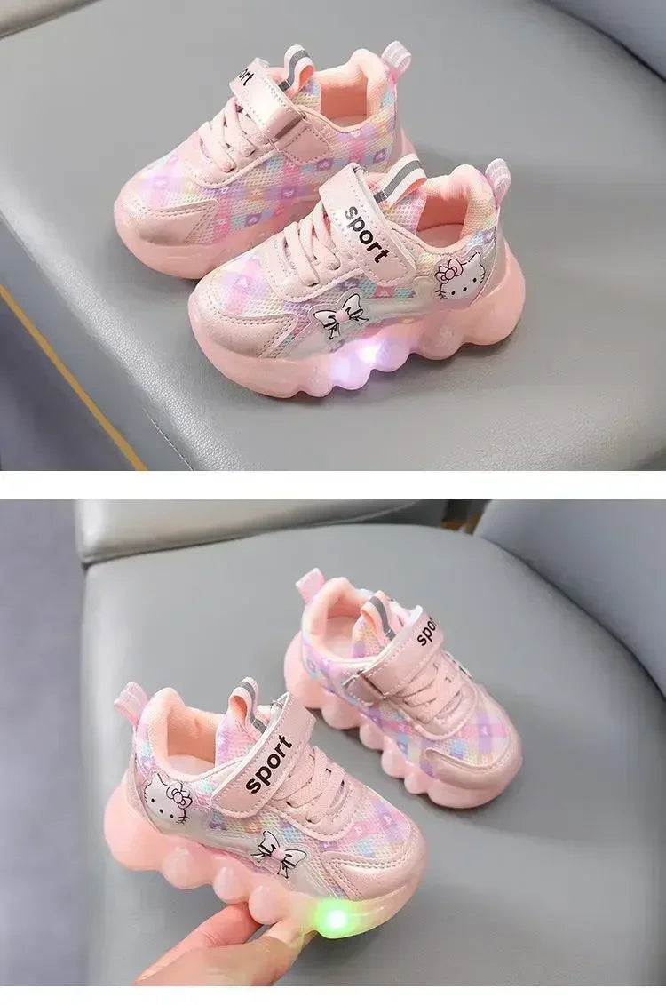 Hello Kitty Baby Girl Led Light Sneakers Kids Shoes