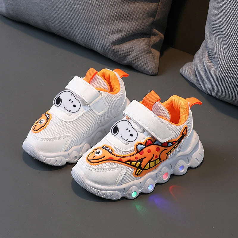Dinosaur Snoopy Lighted Children Casual Shoes