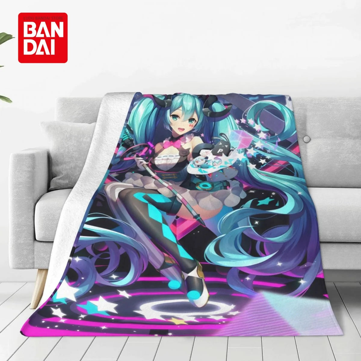 Bandai Hatsune Miku Throw Blanket on Bed Sofa Air Condition Sleeping Cover Bedding Throws Bedsheet For Kids
