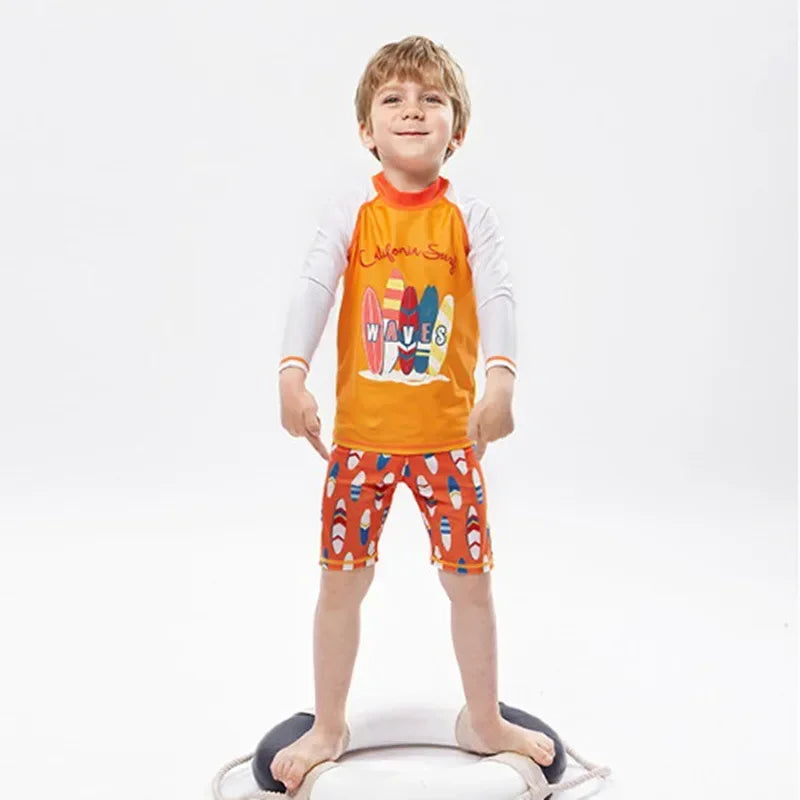 Kid's Cartoon Print Swimwear