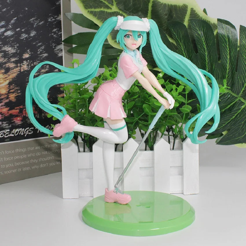 Anime Hatsune Miku X Cinnamoroll Figure panda swan series Cute Statue 18-22cm PVC Model Doll Toy boy Birthday Christmas Gift