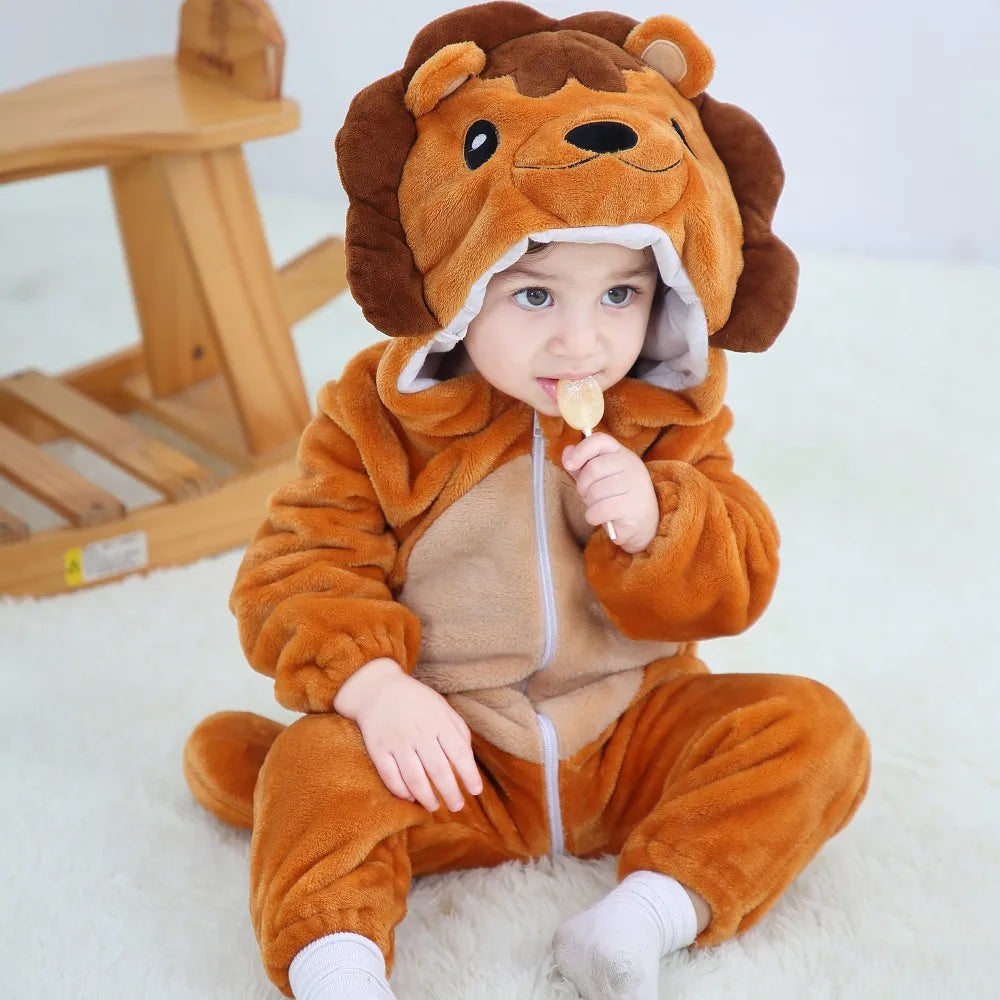 0 1 2 3 4 Years Kigurumi Pajamas for Toddler Baby Clothes Children Outfits Infant Dinosaur Unicorn Cat Monkey Cosplay Costumes