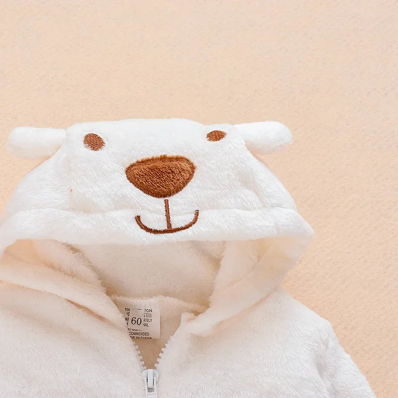 Newborn Bear Hooded Jumpsuit