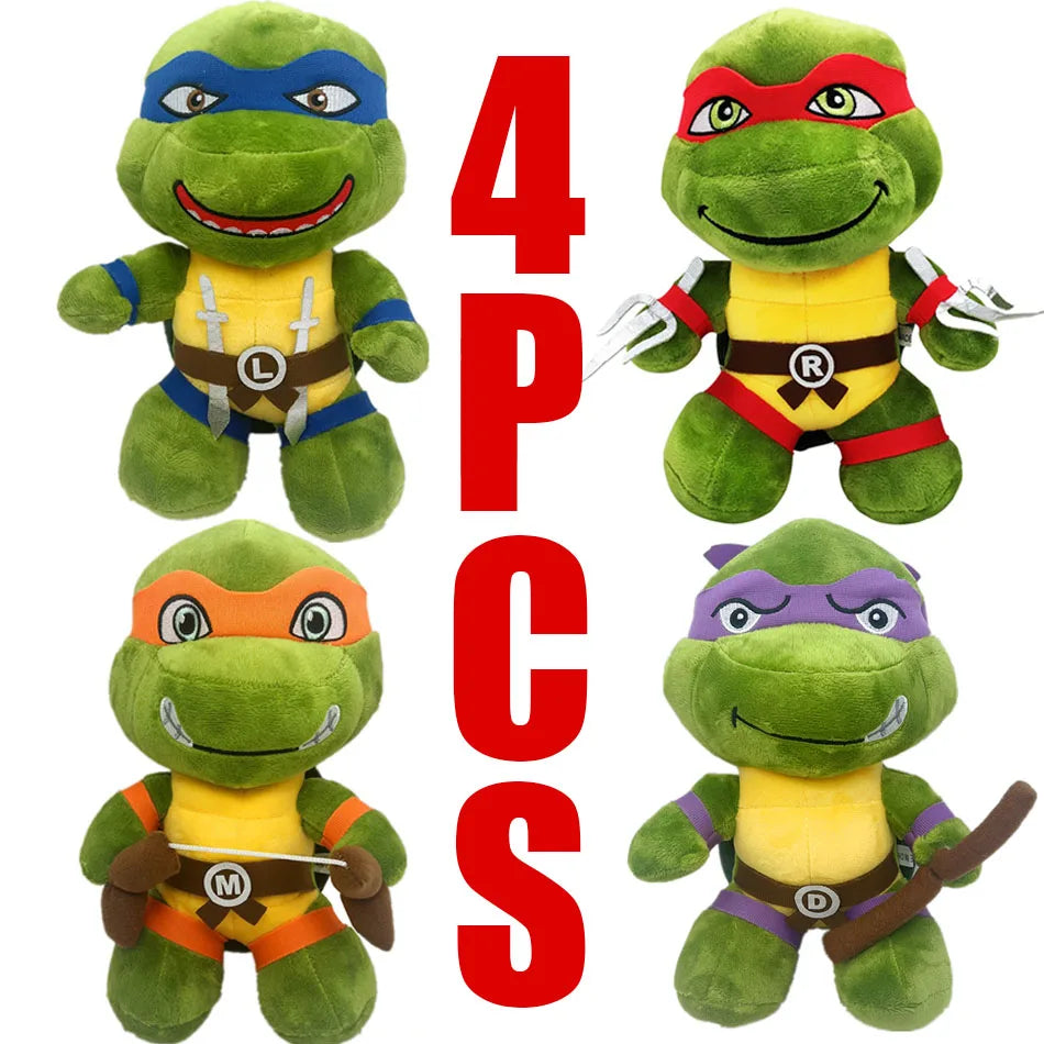 Ninja Turtles Plush Dolls25cm Anime Game TMNT Leo Raph Mike Don Stuffed Animals Decoration Ornament Toys for Kids Birthday Gift