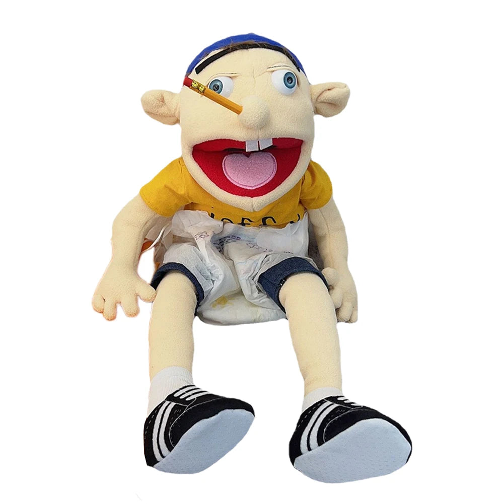 Jeffy Hand Puppet Full Body 19.69IN Stuffed Figurine Toy Soft Puppet Plush Muppet Toy Birthday Kids Gift Suitable for Role Play