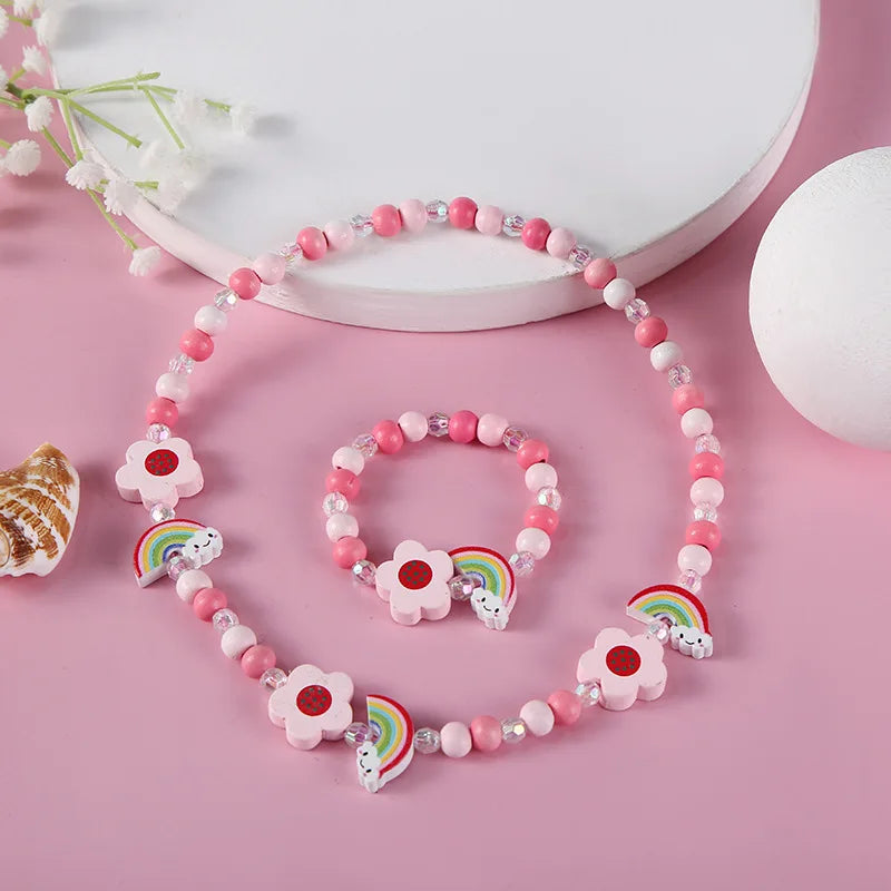 2pcs/Set Clay Beads Necklace Bracelet