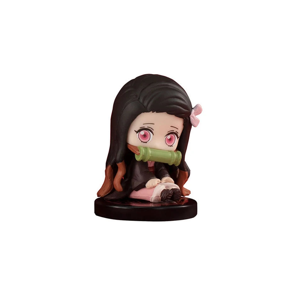Demon Slayer Q Version 5 Style/Set Sitting Ghost Doll Tanjiro Nidouzi Inosuke Zenizu Figure Action Figure Movie Model Toys Doll