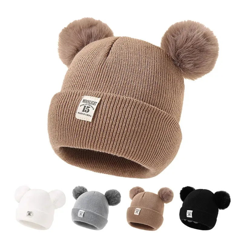 Warm Knitted Hats With EAR Pom
